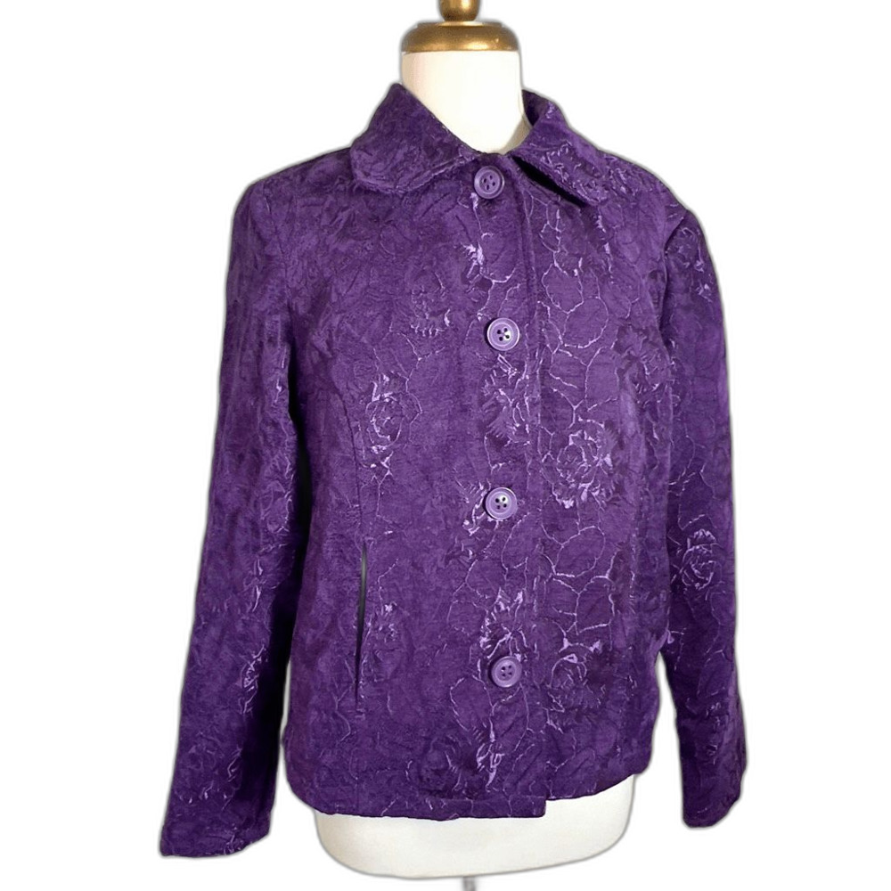 Cappagallo Blazer Size L Vintage 90's Rich Purple Old Money Dark Academia Jacket